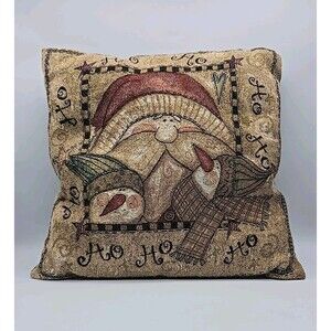 Vintage Santa Ho Ho Christmas Pillow Celebrate The Season Pat Yuille Design 16”
